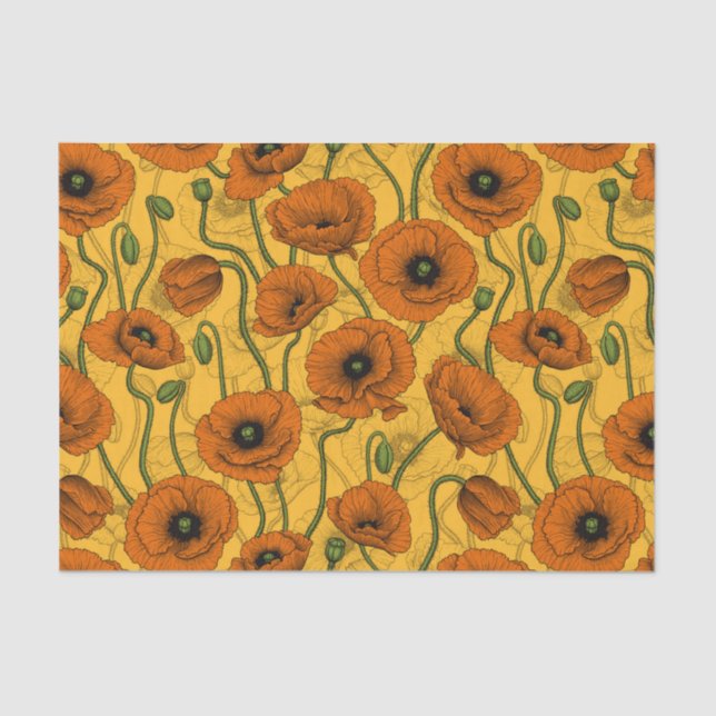 Papel De Seda Naranja Poppies (Anverso)