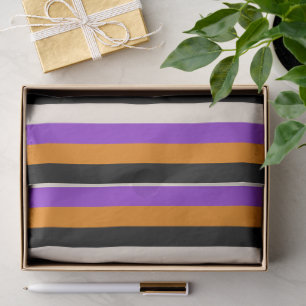 Papel De Seda Naranja Purpura Negro Raya Halloween