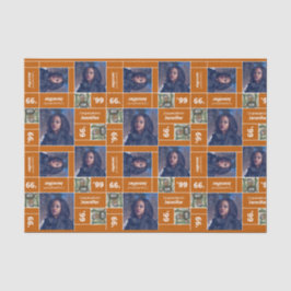 Papel De Seda Naranja Quemado de Año de Graduación de Fotografía