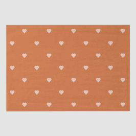 Papel De Seda Naranja quemado Mini corazón fondo