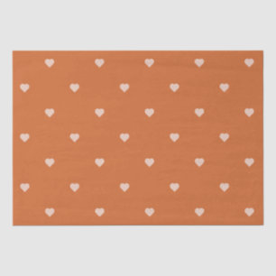 Papel De Seda Naranja quemado Mini corazón fondo