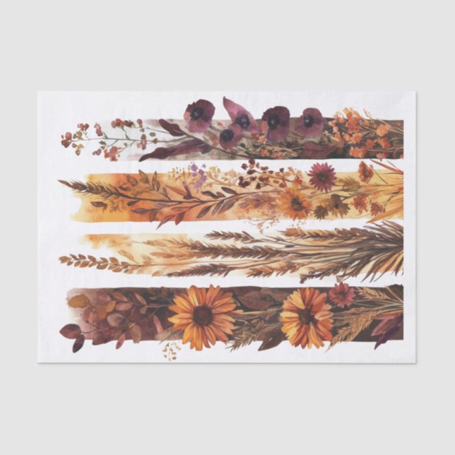 Papel De Seda Naranja quemado otoño otoño deshielo de flores sil (Anverso)