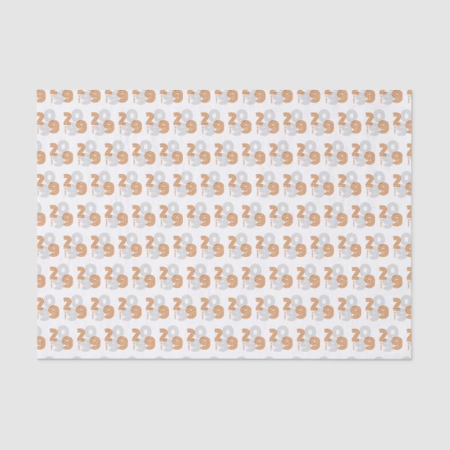Papel De Seda Naranja quemado Retro Gran Número Clase de (Anverso)