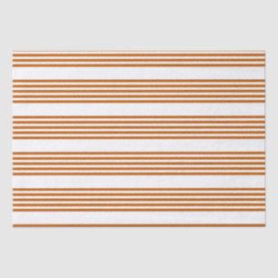 Papel De Seda Naranja quemado y patrón blanco de cinco bandas