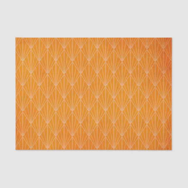 Papel De Seda Naranja retro Art Deco con problemas (Anverso)