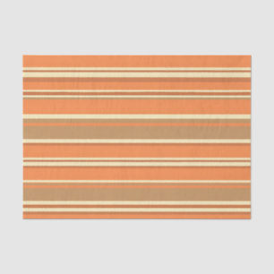 Papel De Seda Naranja Retro Marrón Raya Moderno de Mitad de Sigl