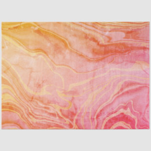 Papel De Seda Naranja rojo Abstract Marble