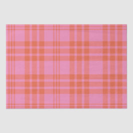 Papel De Seda Naranja Rosa Checkered Plaid Gingham