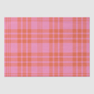 Papel De Seda Naranja Rosa Checkered Plaid Gingham