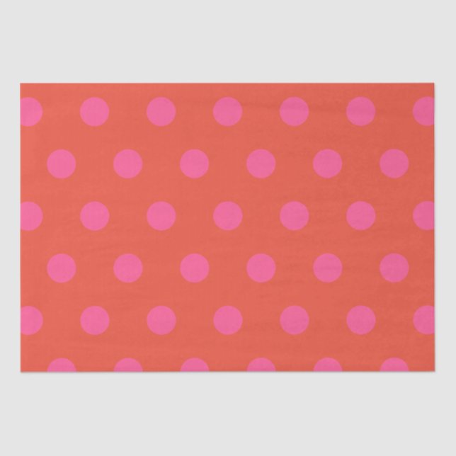 Papel De Seda Naranja rosado y rojo monogramado (Anverso)