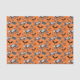 Papel De Seda Naranja Skeleton Animales