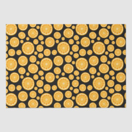 Papel De Seda Naranja Slice Citrus Fruit Black