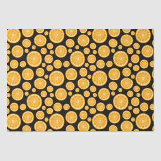 Papel De Seda Naranja Slice Citrus Fruit Black