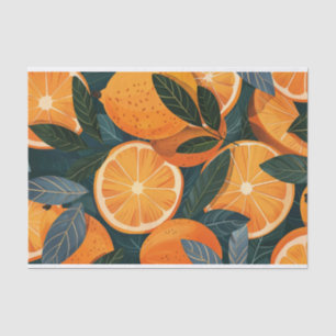 Papel De Seda Naranja Slices Citrus Fruit Ilustracion Decoupage