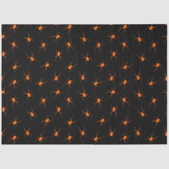 Papel De Seda Naranja Spider de Halloween moderno (Anverso)