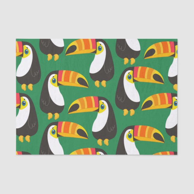 Papel De Seda Naranja Turco Beak Animal Verde Natural (Anverso)