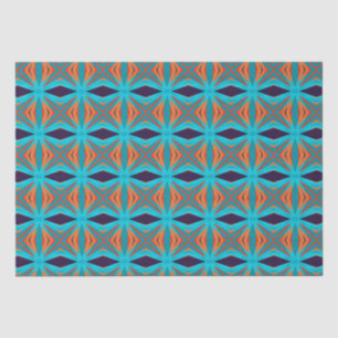 Papel De Seda Naranja Turquesa Patrón Púrpura Regalo de cumpleañ
