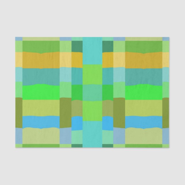 Papel De Seda Naranja Verde Azul Púrpura Patrón Crema Resumen (Anverso)