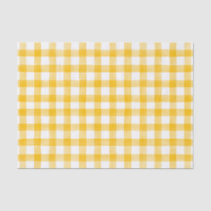 Papel De Seda Naranja Watercolor Gingham