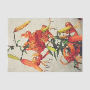 Papel De Seda Naranja Watercolor Tiger Lily 1