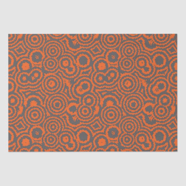 Papel De Seda naranja y abstracto gris (Anverso)