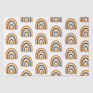 Papel De Seda Naranja y arcoíris negras golpean Halloween blanco