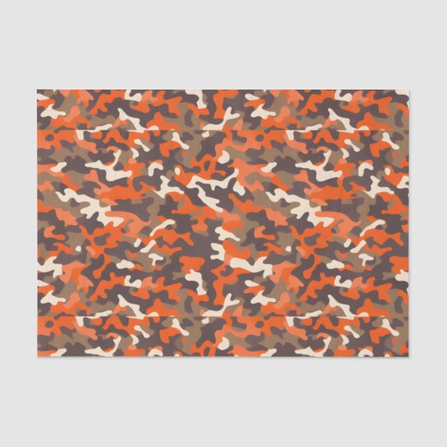 Papel De Seda Naranja y Brown Camo (Anverso)