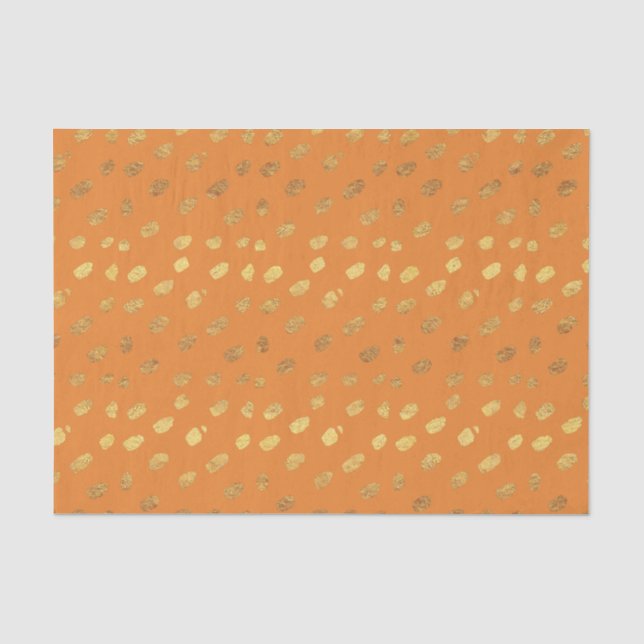 Papel De Seda Naranja y dorado elegantes (Anverso)