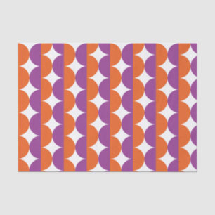 Papel De Seda Naranja y morado Mid Century Wavy moderno