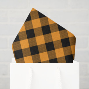 Papel De Seda Naranja y negro Halloween de cuadros de Búfalo