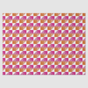 Papel De Seda Naranja y tablero de cheques rosa