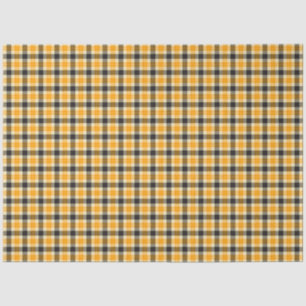 Papel De Seda Naranja y Tartán negro