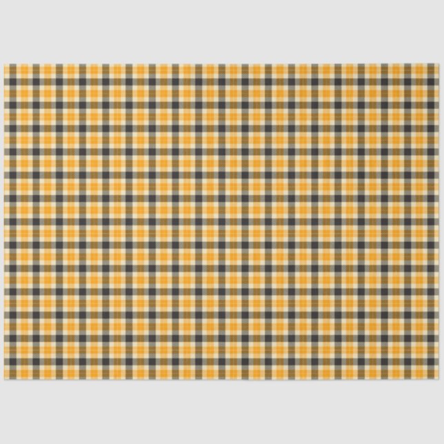 Papel De Seda Naranja y Tartán negro (Anverso)