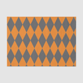 Papel De Seda NARANJA Y Tejido DE HARLEQUINA GRIS