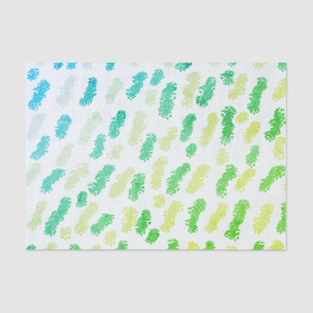Papel De Seda Naranjas Azules Lime Green Abstract Watercolor (Anverso)