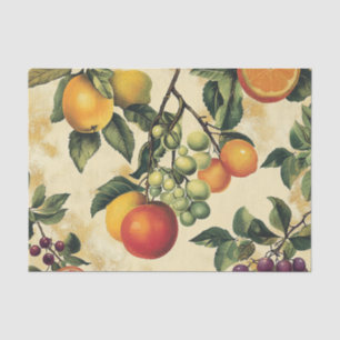 Papel De Seda Naranjas Cítricos Mediterráneos Antiguos Uvas Verd