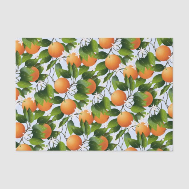 Papel De Seda Naranjas Citrus Fruit Floral (Anverso)