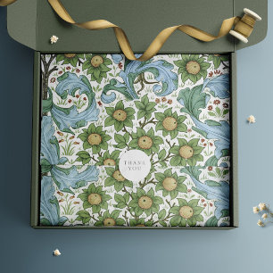 Papel De Seda Naranjas William Morris Art Nouveau Floral Antiguo