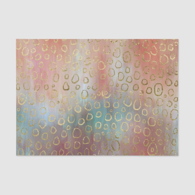 Papel De Seda Naranjas y tonos azules desacoplamiento de círculo (Anverso)