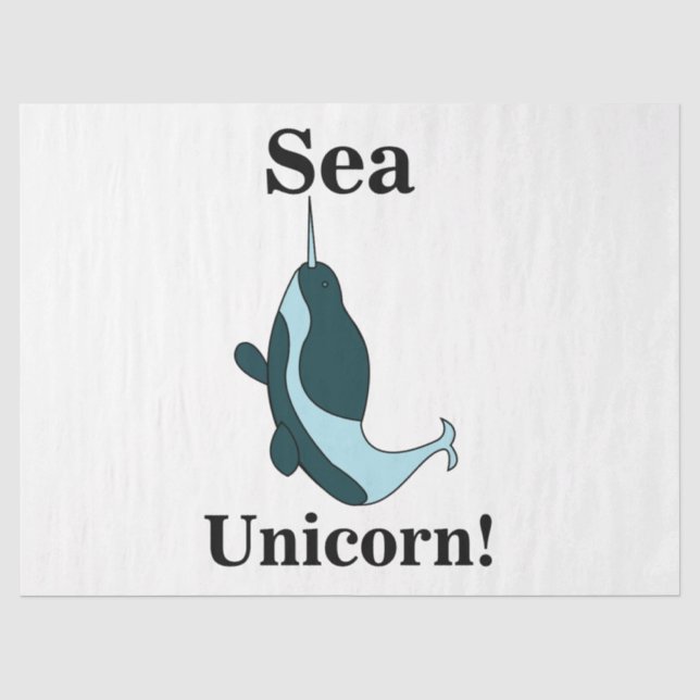 Papel De Seda Narval Unicornio Marino Divertido (Anverso)