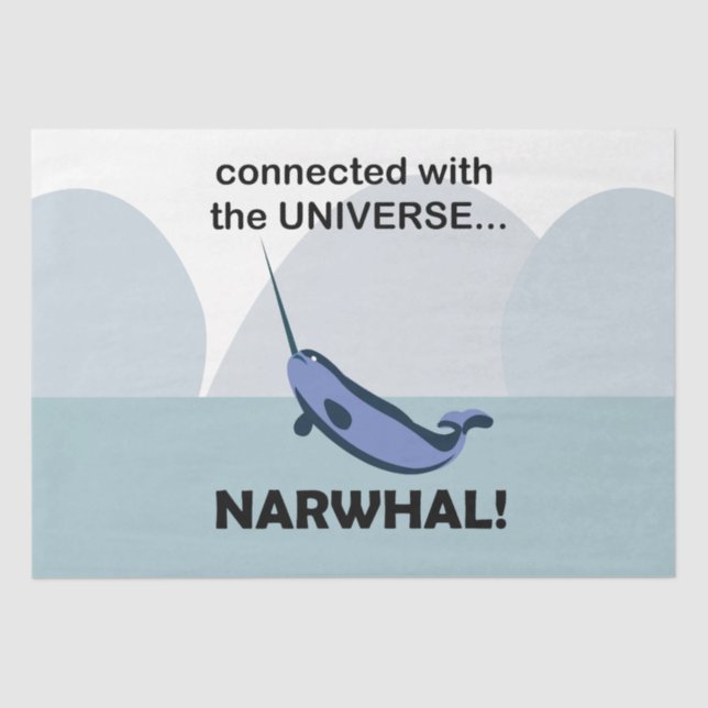 Papel De Seda Narwhal Conectado Con El Narwhal Universo (Anverso)