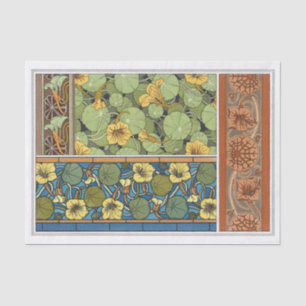 Papel De Seda Nasturtios de Art Nouveau por artista francés 1896