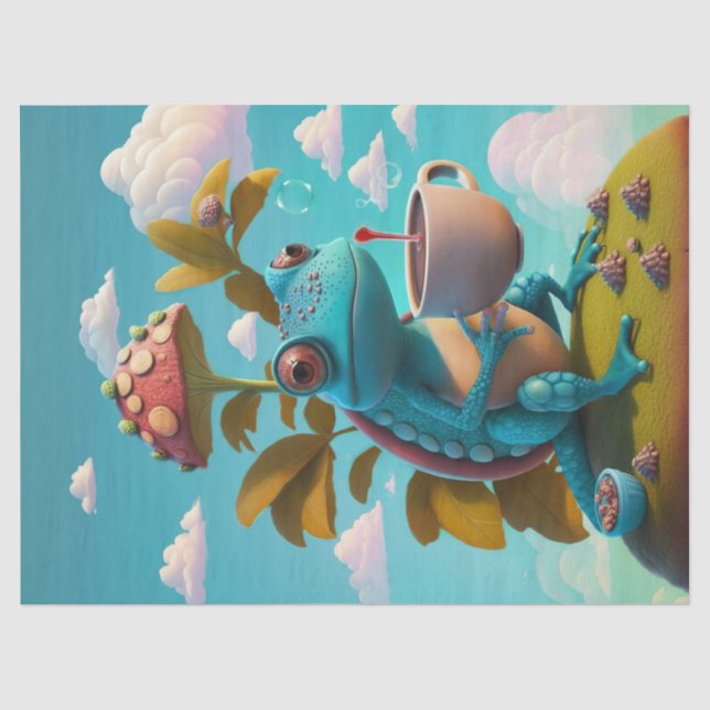 Papel De Seda Nathaniel bebe café, lagarto (Anverso)