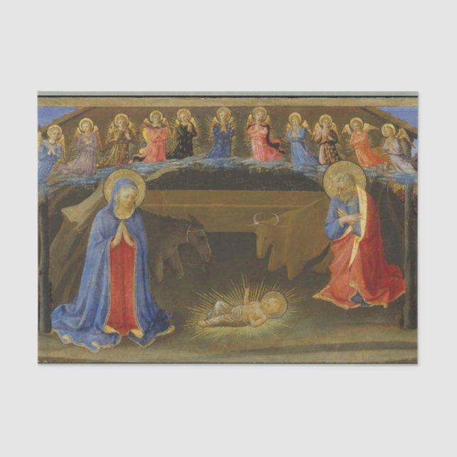 Papel De Seda Natividad Angels Madre María Niño Jesús Navidades (Anverso)