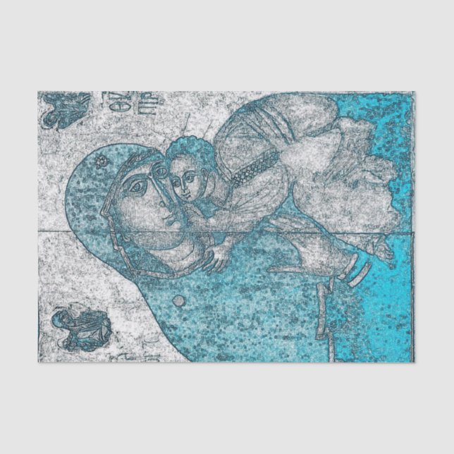 Papel De Seda Natividad Bendita Virgen María Bebé Jesús (Anverso)