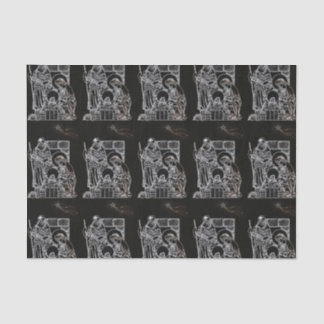 PAPEL DE SEDA NATIVIDAD BLANCA NEGRA Y ORO