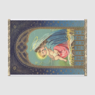 Papel De Seda Natividad María Sosteniendo El Niño Jesús