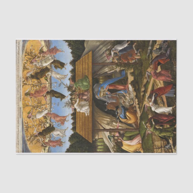 Papel De Seda Natividad mística, 1500 por Sandro Botticelli (Anverso)