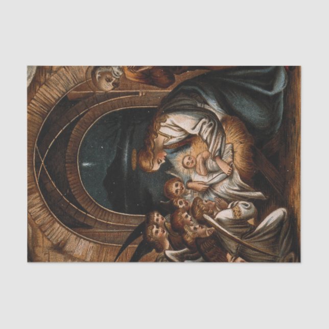 Papel De Seda Natividad Nacimiento de Jesucristo Angels Madre Ma (Anverso)