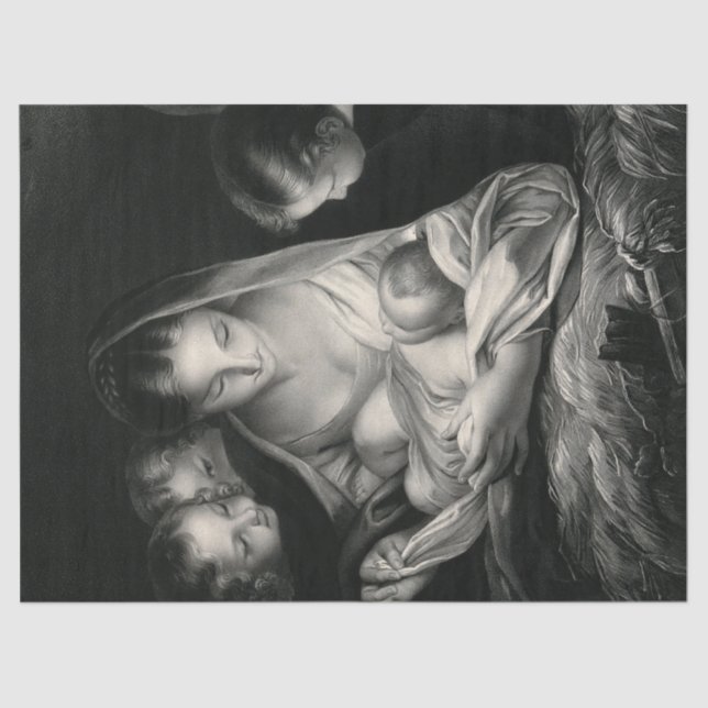 Papel De Seda Natividad Nacimiento de Jesucristo Angels Virgen M (Anverso)